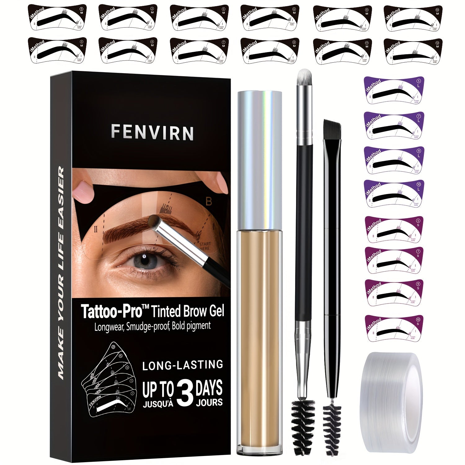 Waterproof Tinted Brow Gel Makeup Kit