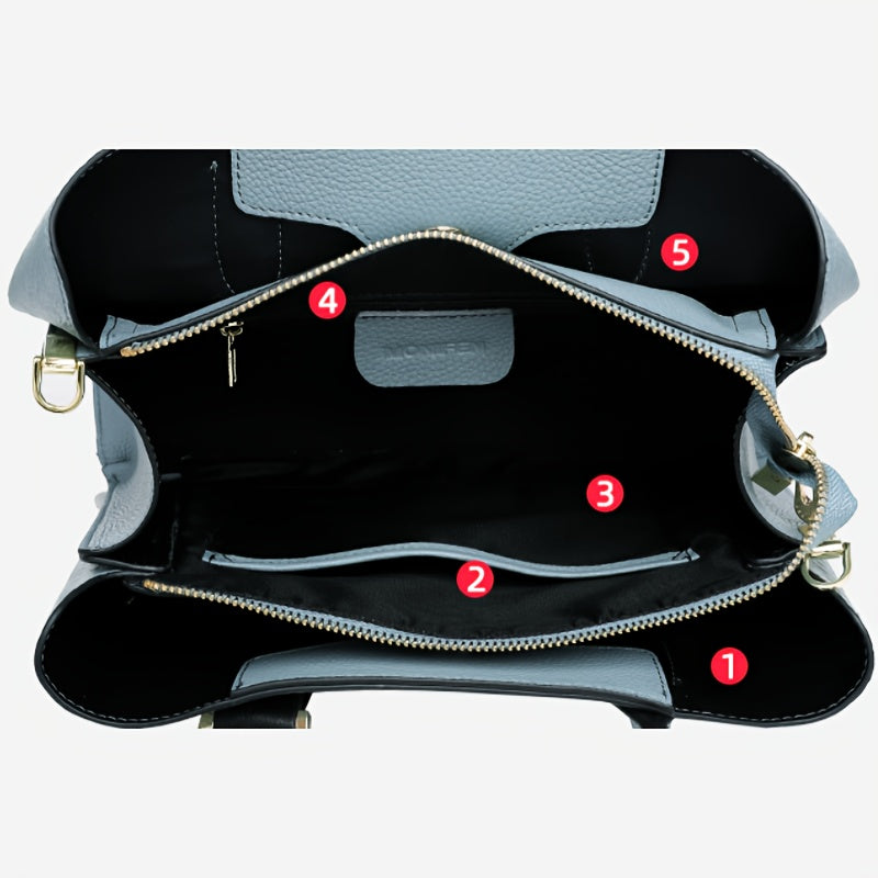 Leather Commuting Bag Crossbody Briefcase Women's Shoulder Bag