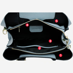 Leather Commuting Bag Crossbody Briefcase Women's Shoulder Bag