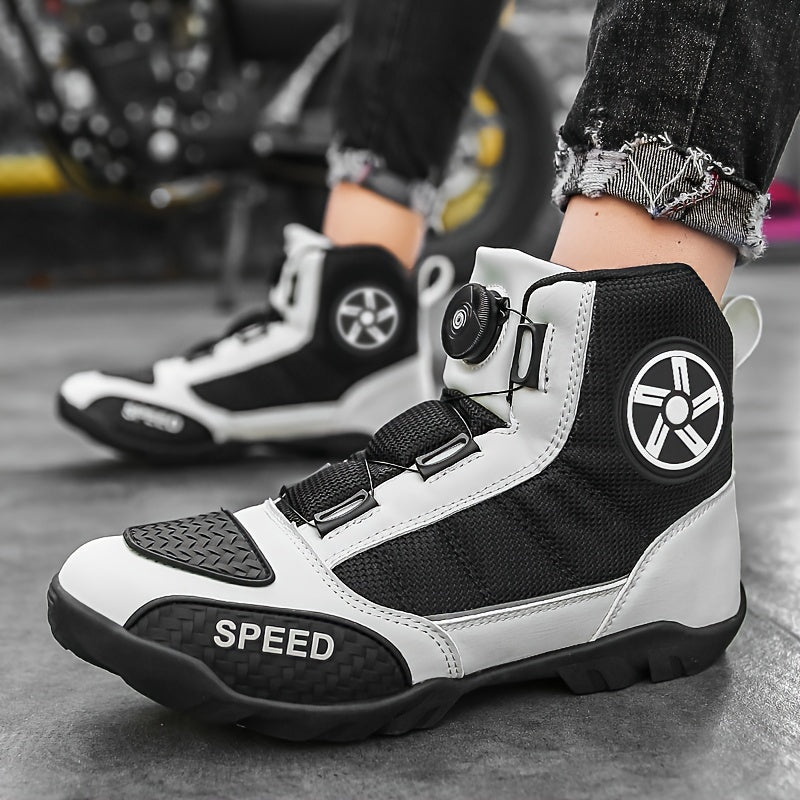 Men's Vintage High Top Motorcycle Riding Boots Non Slip Durable Shoes