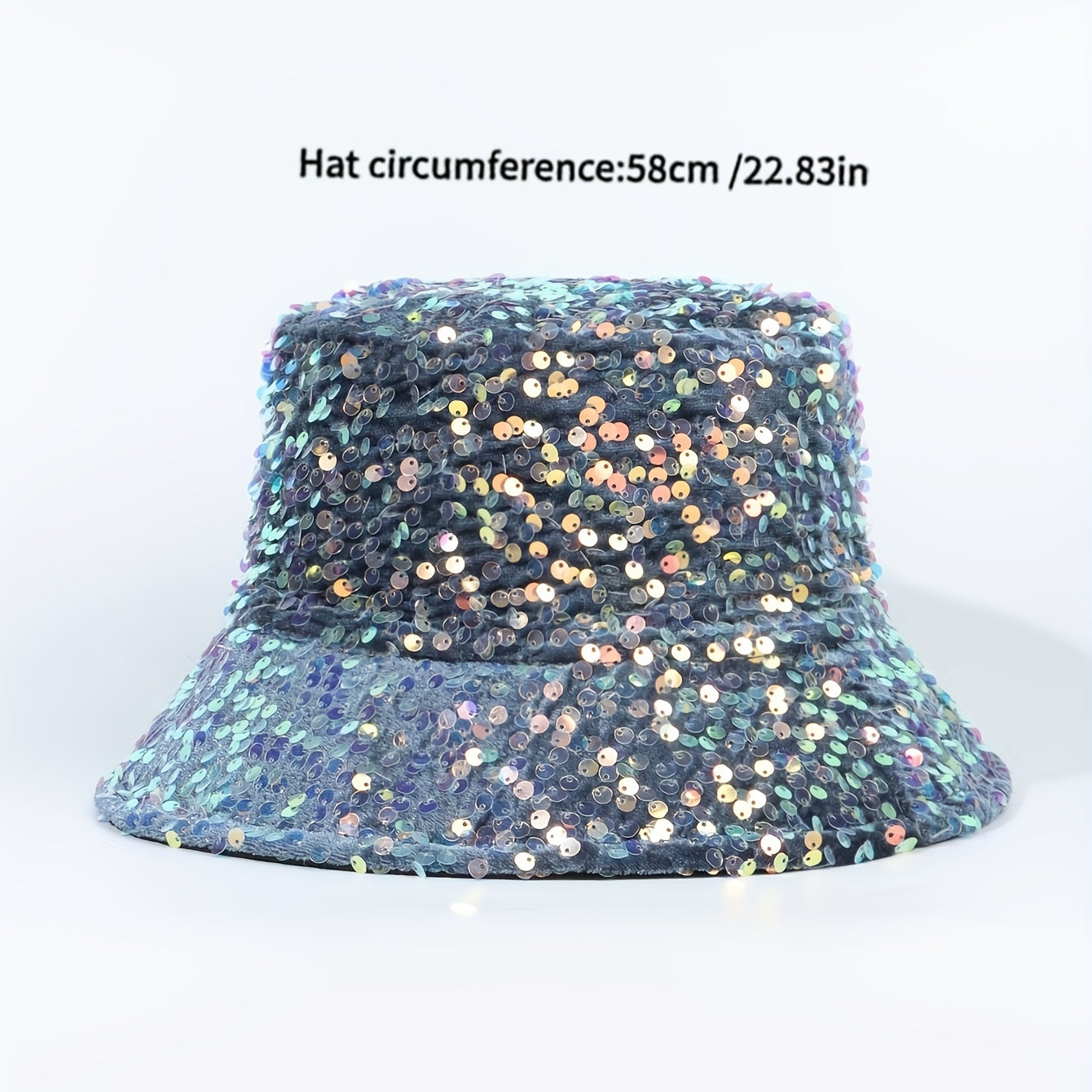 Y2K Laser Sequins Bucket Hat Hip Hop Sparkly Basin Hat