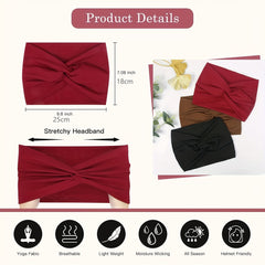Wide Headbands For Women 7'' Solid Bandana