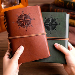 Vintage A6 Notebook with 160 Replaceable Pages and Metal Accessories