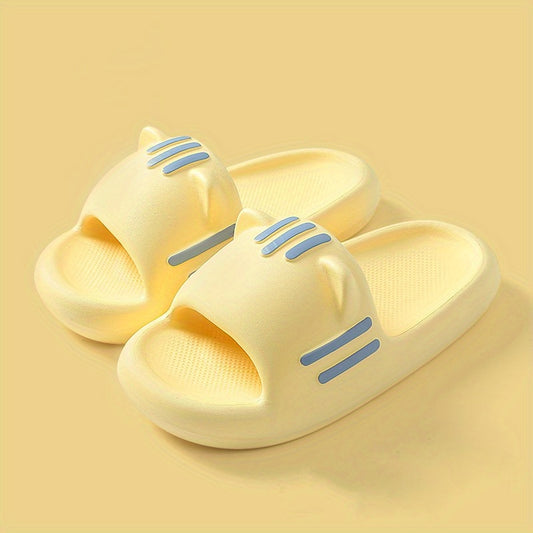 Women's Cat PVC Slides Soft Sole Quick Drying Bathroom Shoes