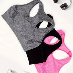3pcs Solid Yoga Tank Top Sports Bra Sets for Women
