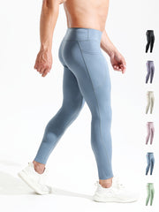 Men's High Waist Compression Legging Breathable Tights