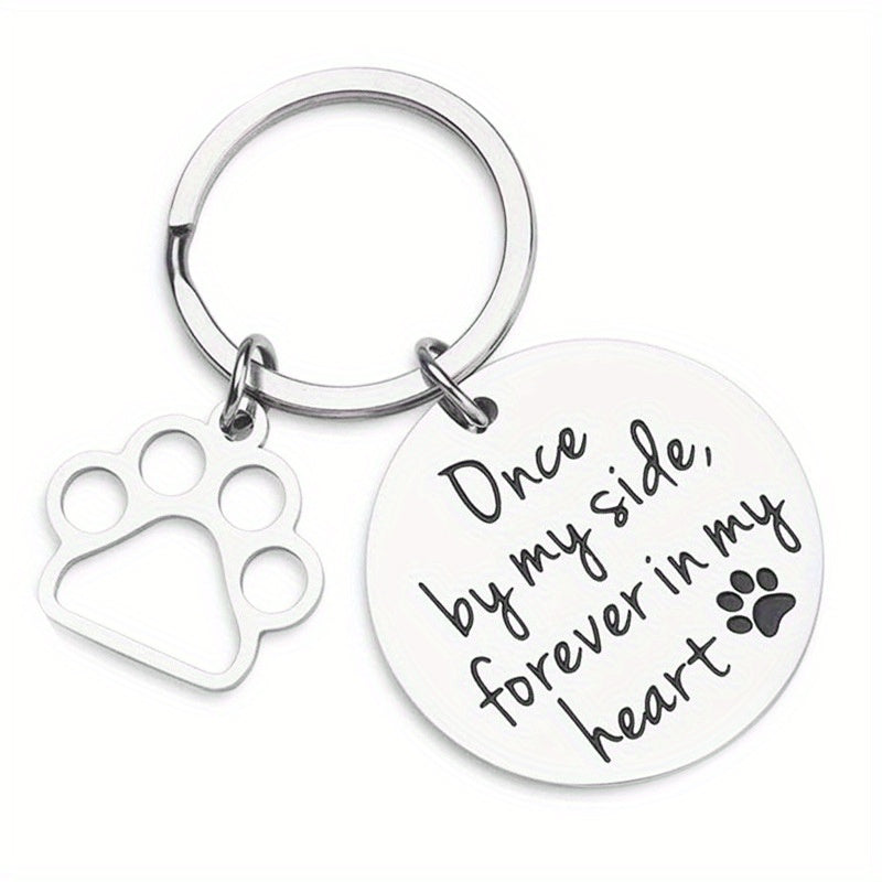 Pet Memorial Keychain Paw Prints Dog Cat Loss Gift