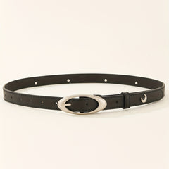 Stylish Oval Pin Buckle Belt Casual PU Belt Classic Dress Girdle