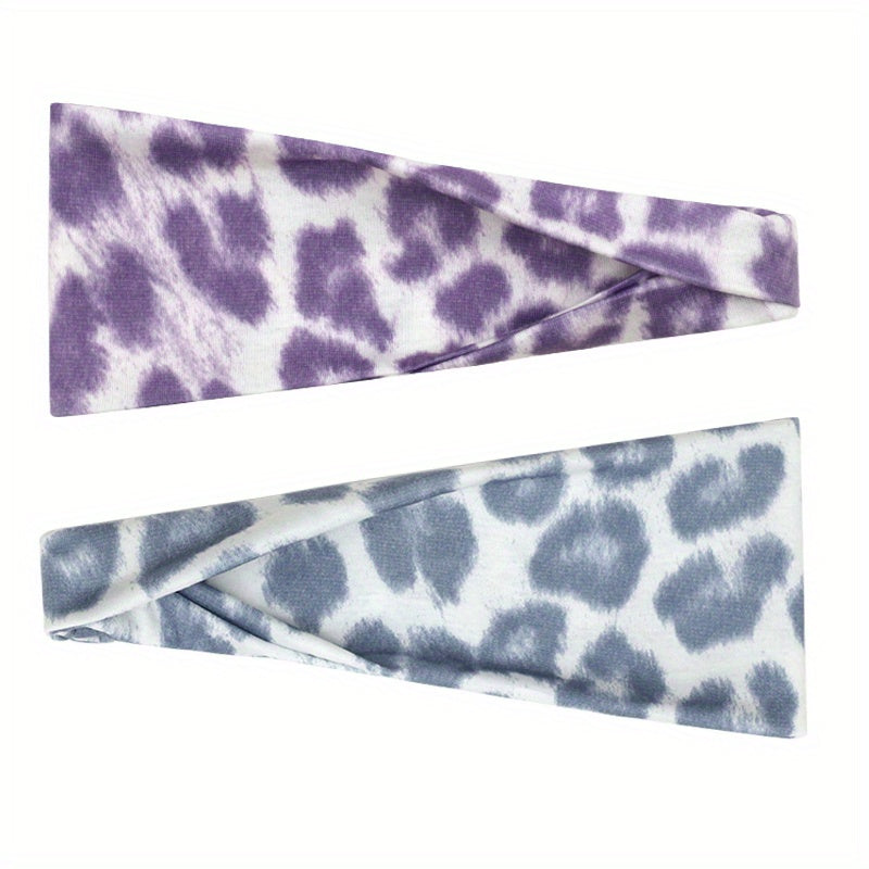 Leopard Print Headband Polka Dot Pattern Wide Hair Band