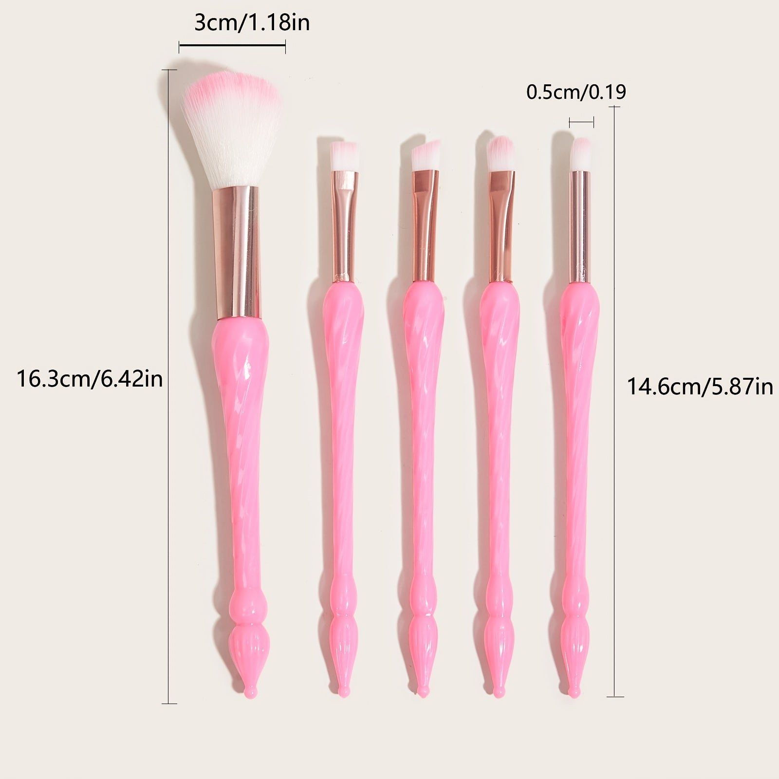 5pc Gourd Handle Makeup Brush Set for Eyebrows Eyeshadow Concealer