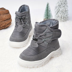 Girls Soft Fleece Snow Boots, Anti-Slip Drawstring, Winter Outdoor