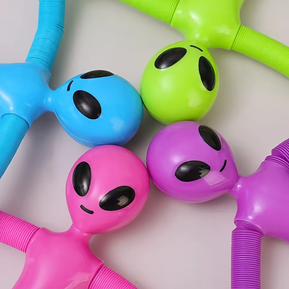 Alien Telescopic Suction Cup Toy Stretchy Tubes in Pink