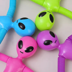 Alien Telescopic Suction Cup Toy Stretchy Tubes in Pink