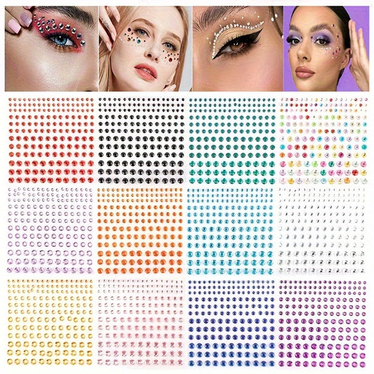 165 Pcs Acrylic Face Gems - Halloween Makeup Decoration
