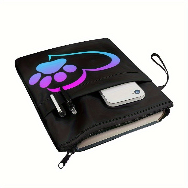 Dog Paw Book Cover Book Sleeve Canvas Book Protector Washable Book Pouch