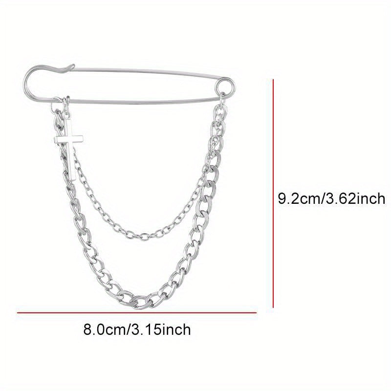 Double Layer Chain Butterfly Brooch Men Pin Suits Shoes Hats Accessories