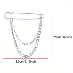 Double Layer Chain Butterfly Brooch Men Pin Suits Shoes Hats Accessories