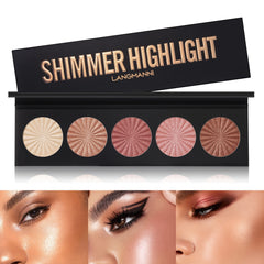 LANGMANNI 5 Colors High Light Contour Palette for Natural Bright Makeup