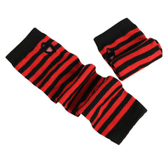 Knitted Striped Fingerless Elbow Gloves Warmer For Christmas Party