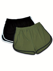 2 Pack Plus Size Pajama Shorts Set Women's Elastic Waist Dolphin Shorts