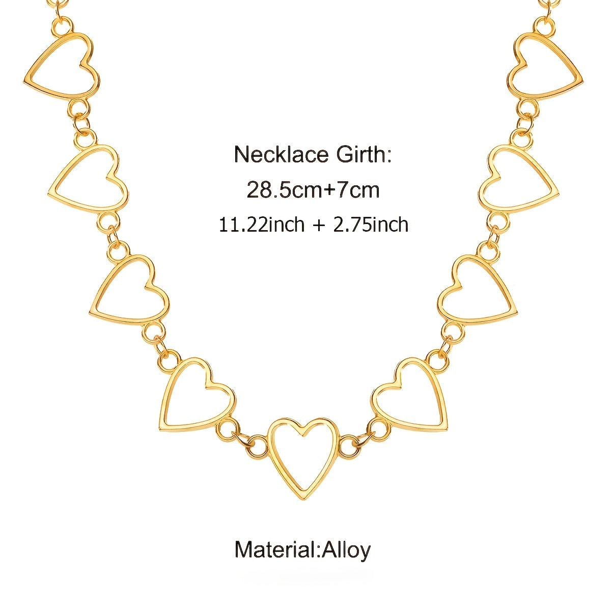 Hollow Sweet Love Heart Choker Bicolor Necklace