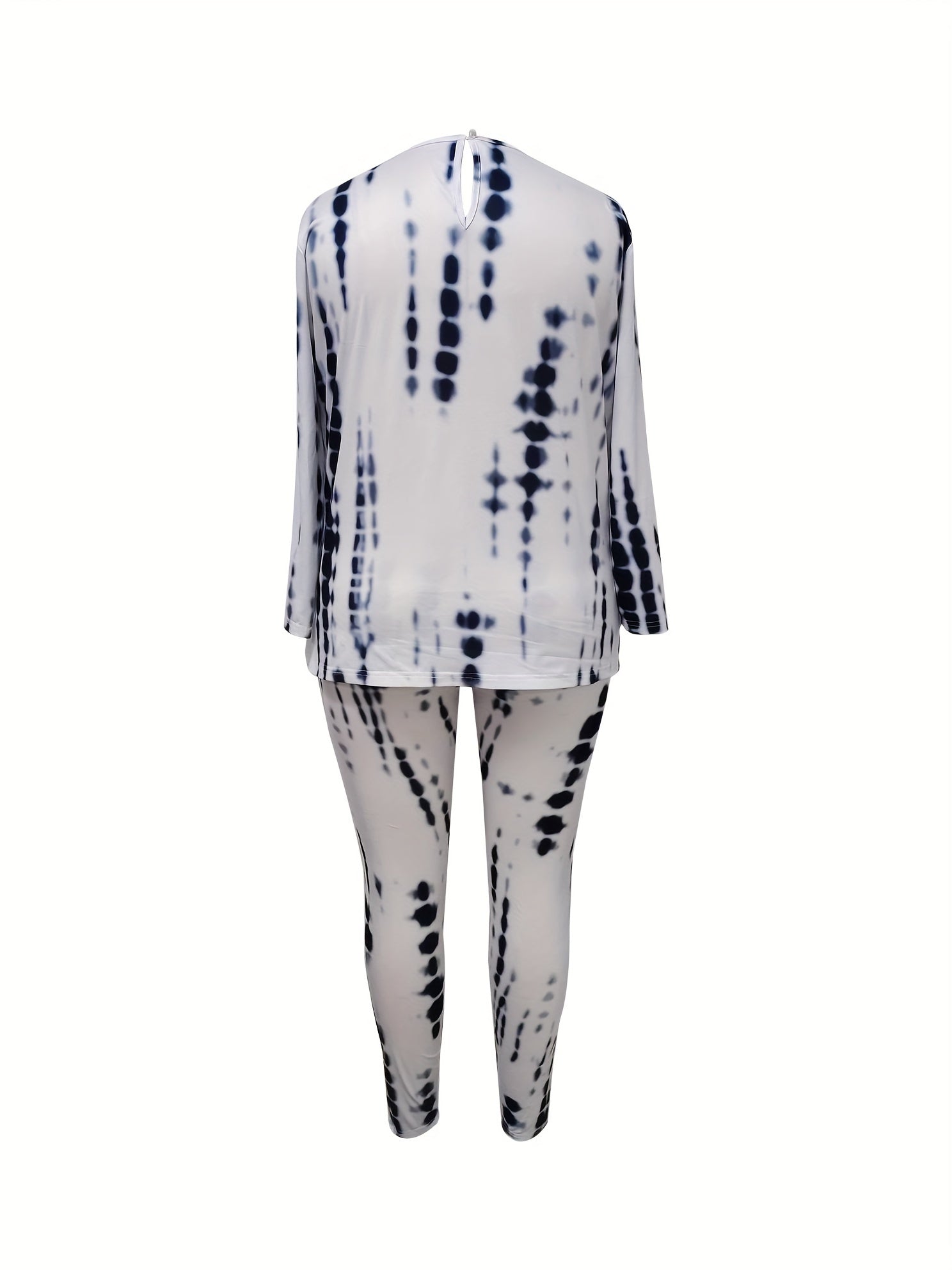 Plus Tie Dye Long Sleeve Top & Leggings 2 Piece Set