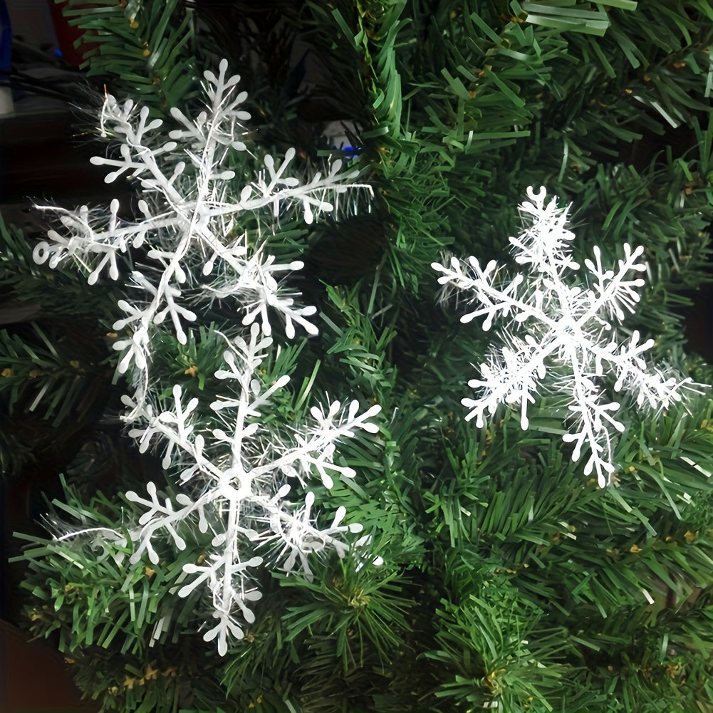 2pcs Christmas Snowflakes Tree Ornaments for Holiday Party Decor