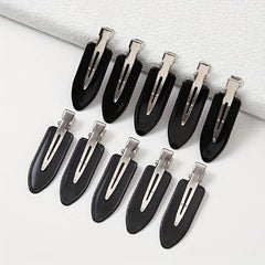 10pcs Women Solid Hair Clip Snap Clip Side Clip Bangs Clip Hair Accessories