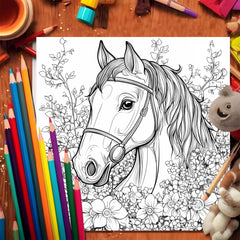 Advanced Horse's Magical World Coloring Book 20 Pictures Thick Paper