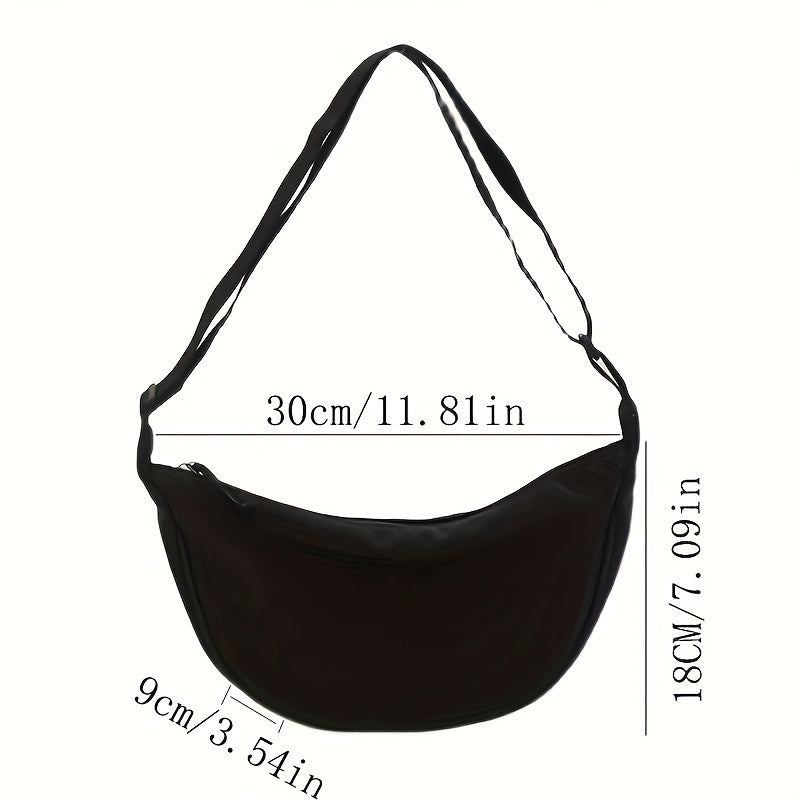 Solid Chest Bag Large Capacity Travel Crossbody Bag Casual Nylon Dumpling Bag