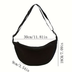 Solid Chest Bag Large Capacity Travel Crossbody Bag Casual Nylon Dumpling Bag