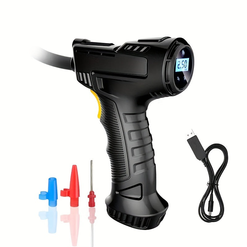 120W Portable Car Air Compressor Inflator Handheld Pump LED Light
