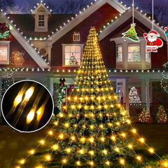 180 LEDs Waterfall Lights Solar Operated 8 Modes String Lights