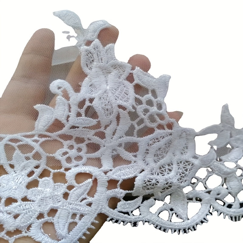 Bridal Veil with Embroidered Floral Tulle Overlay for Weddings