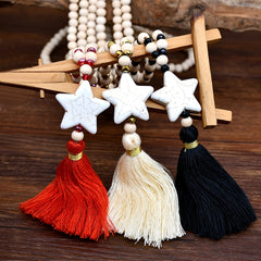 Turquoise Tassel Pendant Long Necklace Fall