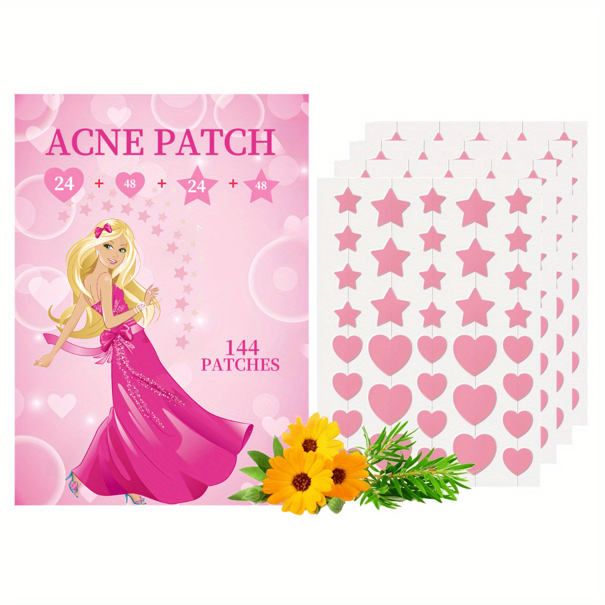 360 Counts Pink Heart & Star Shaped Acne Patch Hydrocolloid Acne Patches
