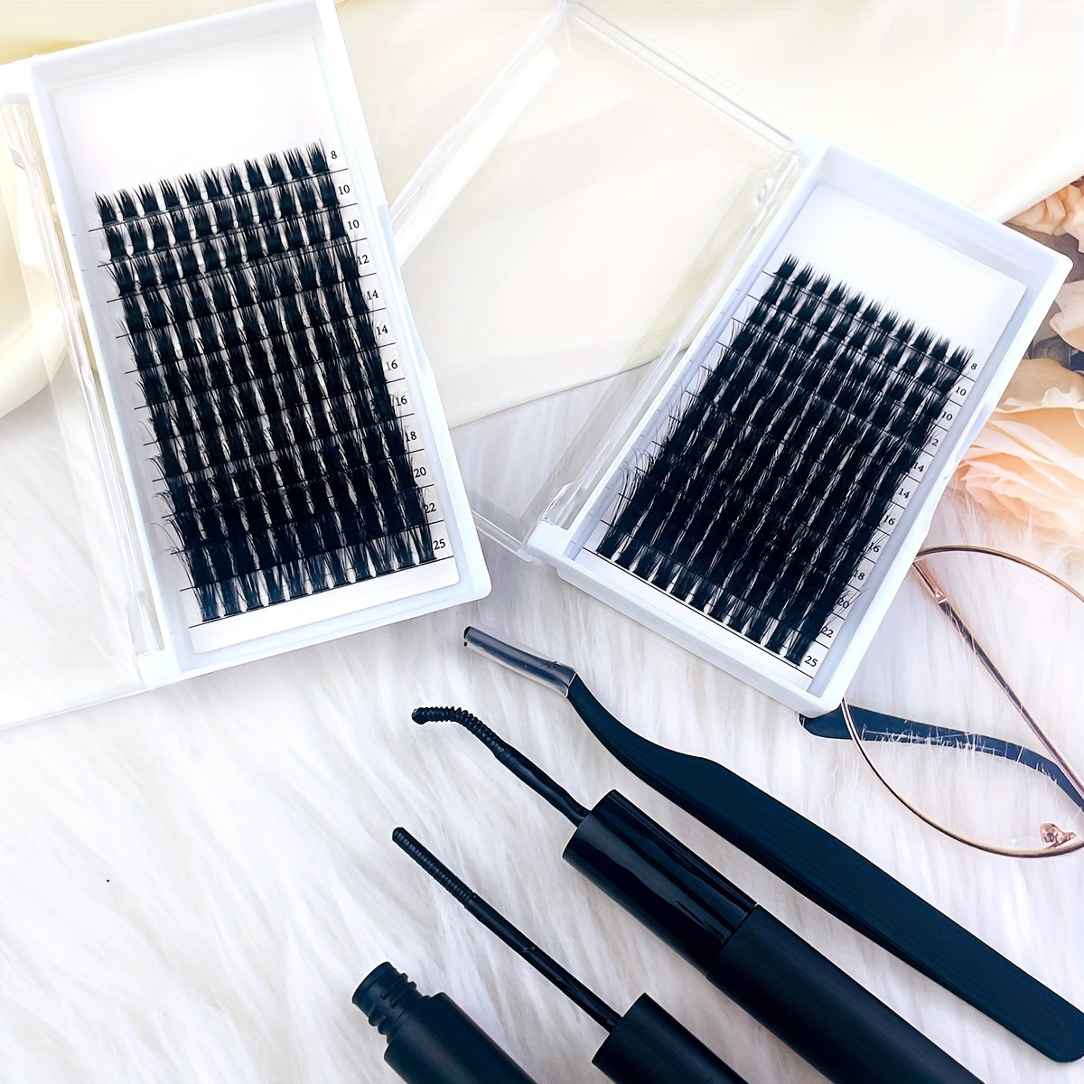25mm DIY Lashes 0.07 D Curl Clusters DIY Volume False Lashes Wispy
