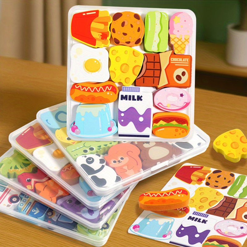12pcs 3D Boxed Puzzle Kids Toys - Various Themes - Cognitive Matching Puzzle