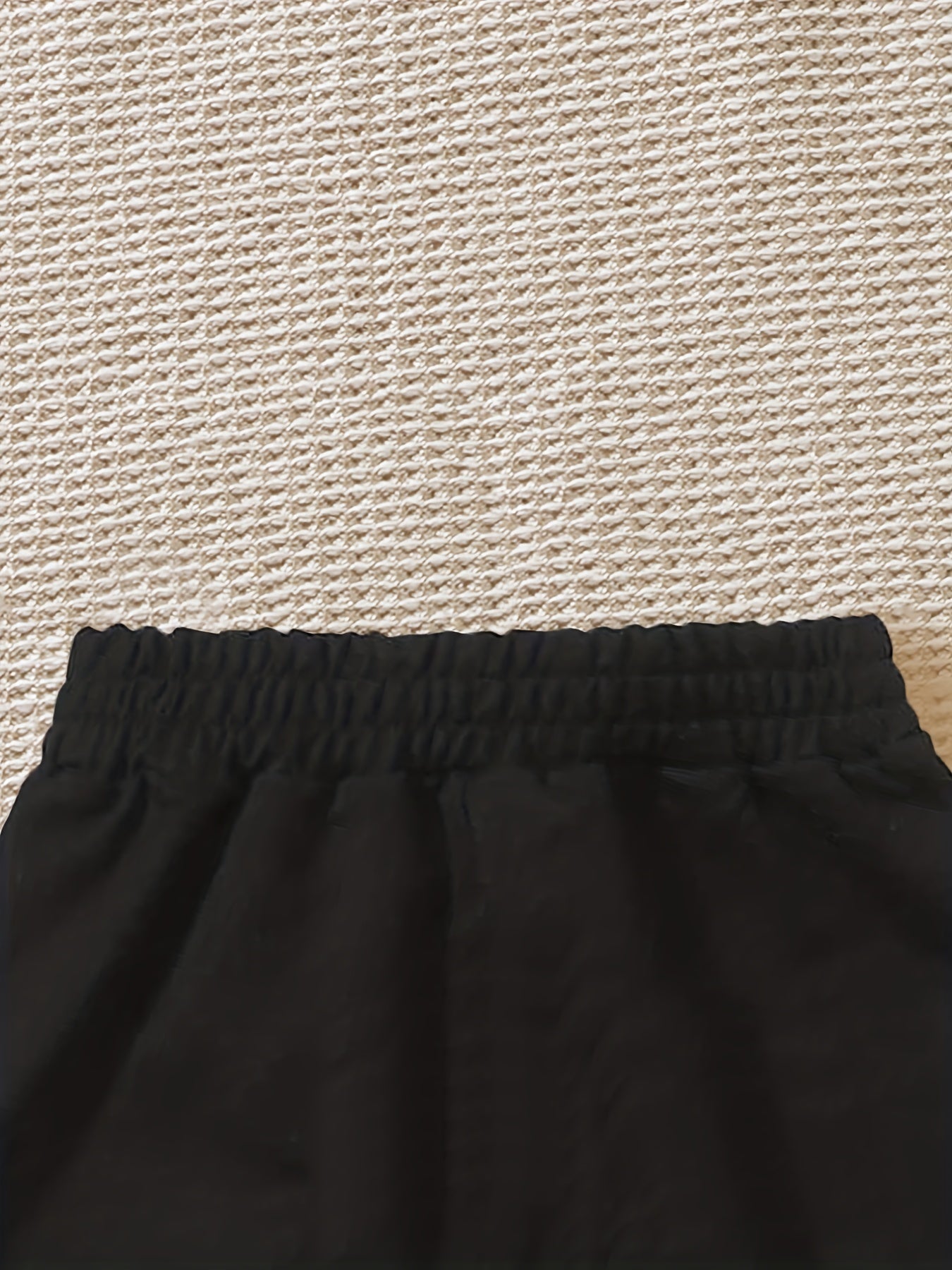 Girls Solid Elastic Waist Sports Track Shorts
