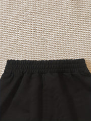 Girls Solid Elastic Waist Sports Track Shorts