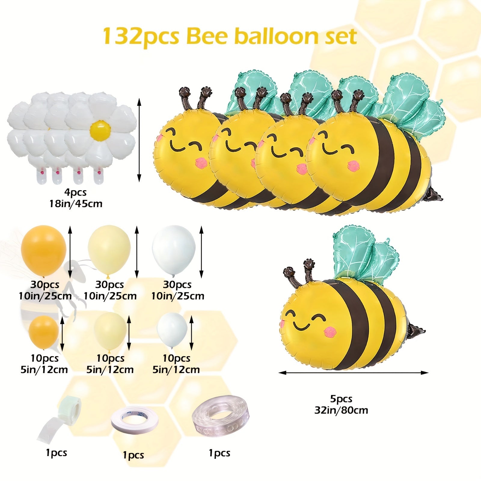 Yellow Bee Balloon Garland Kit for Sunflower Themed Party