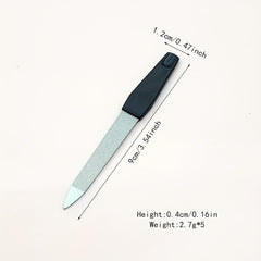 5Pcs Stainless Steel Nail File with Plastic Handle for Manicure/Pedicure