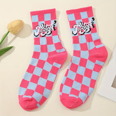 5 Pairs Heart & Letter Print Socks College Style Women's Stockings