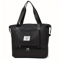 Argyle Pattern Travel Bag Large Capacity Duffel Bag with Shoes Compartment