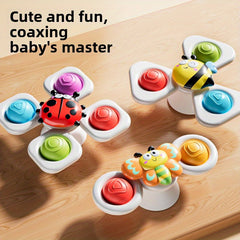 3pcs Animal Suction Cup Spinning Tops Educational Toy for Kids