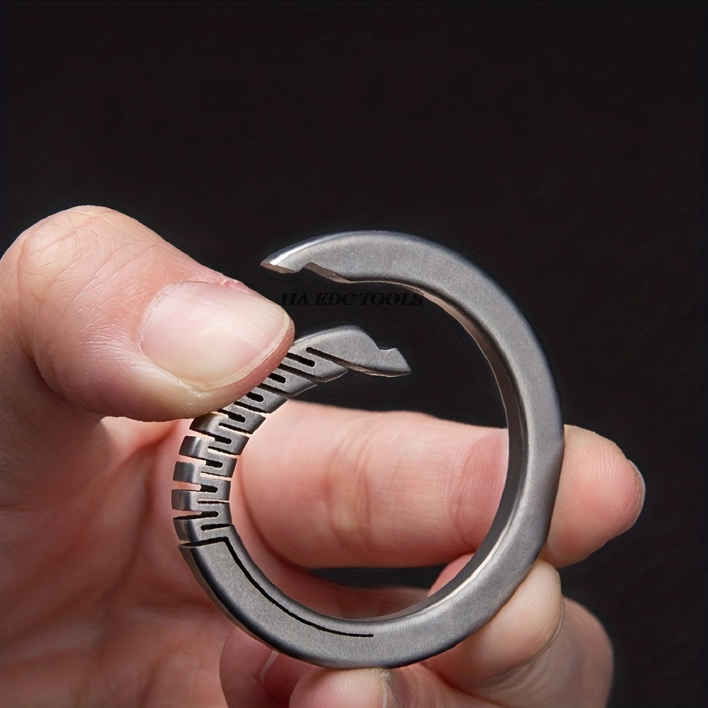 Titanium Car Keyring Without Spring Elastic Keyring Creative Pendant