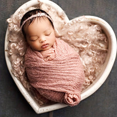 2Pcs Baby Photography Set: Soft Knit Wrap Towel & Headwear