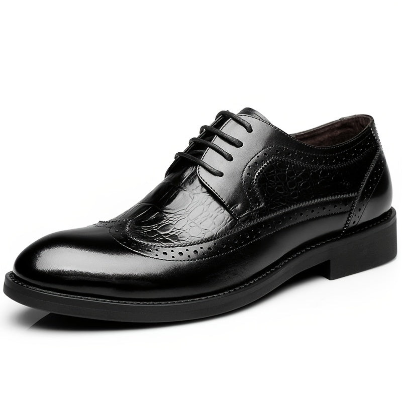Men's Crocodile Embossed Oxford Shoes for Wedding Business Party