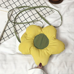 Flower Shape Puff Shoulder Bag Zipper Nylon Crossbody Bag