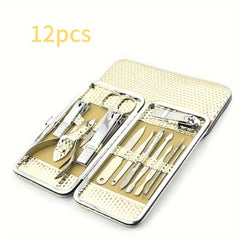 12Pcs Manicure Set Stainless Steel Nail Clippers Pedicure Kit